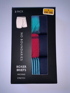 No Boundaries Boxer Briefs 3-Pack - Navy, Teal, Burgundy